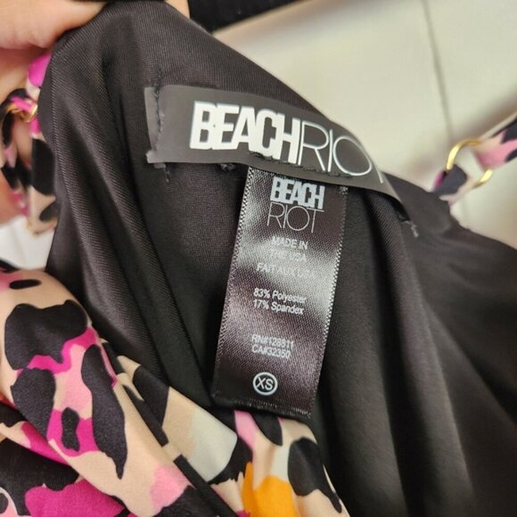 Beach Riot Mila One Piece Swim Bathing Suit One Piece Swimsuit Animal Print XS - Picture 8 of 10